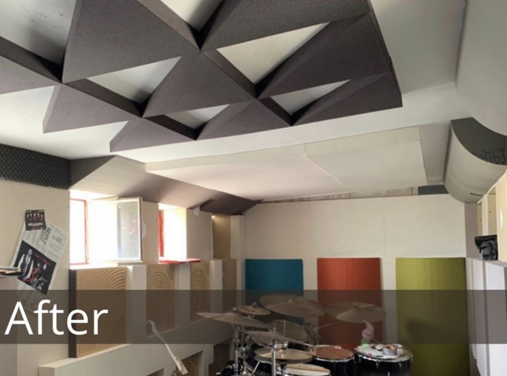 Sound insulation of a drum studio