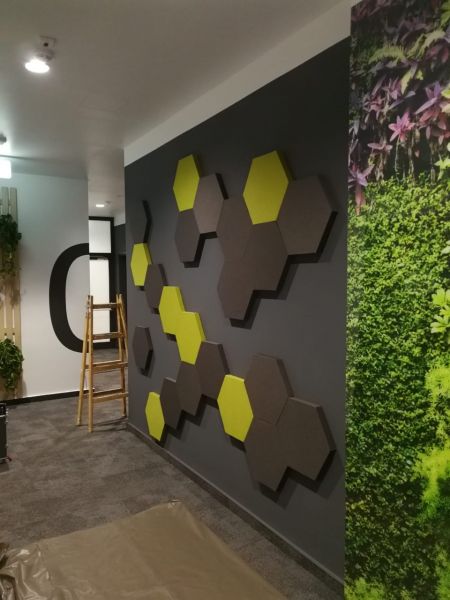 Designers acoustic panels BEELIEVE in LIDL office, Croatia