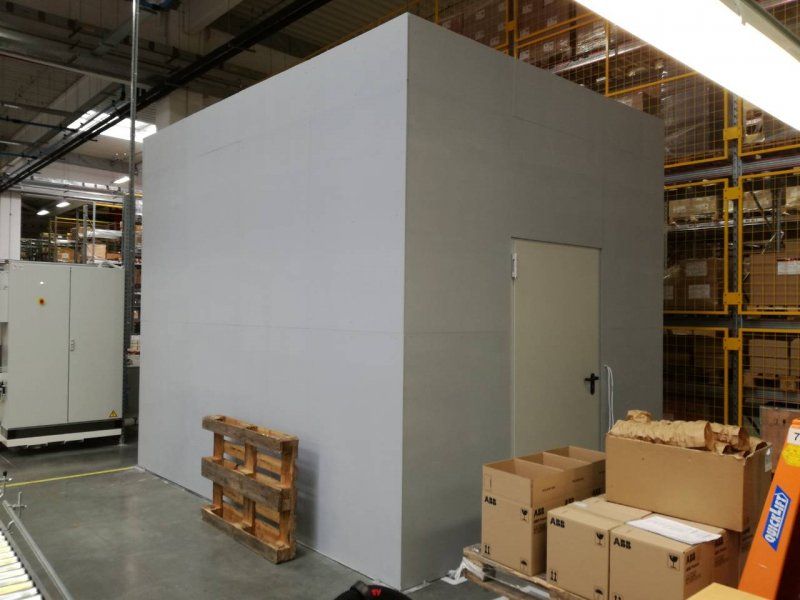 Noise insulating booth for testing camera in ABB, Rakovski branch, 2018
