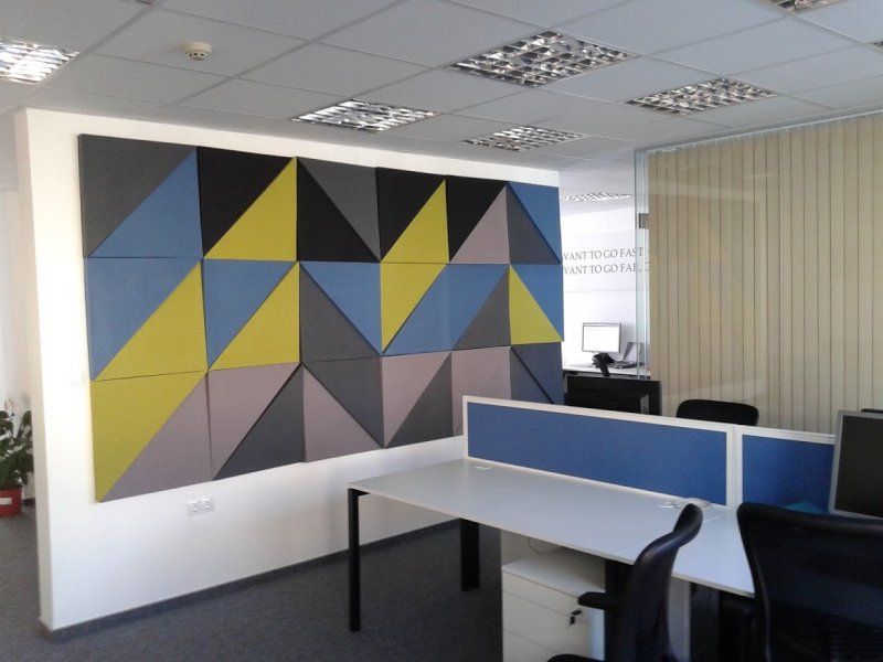 Designer acoustic panels in office