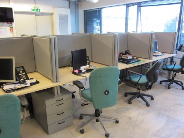 Production and installation of acoustic office-desk screens for Forthnet, Athens