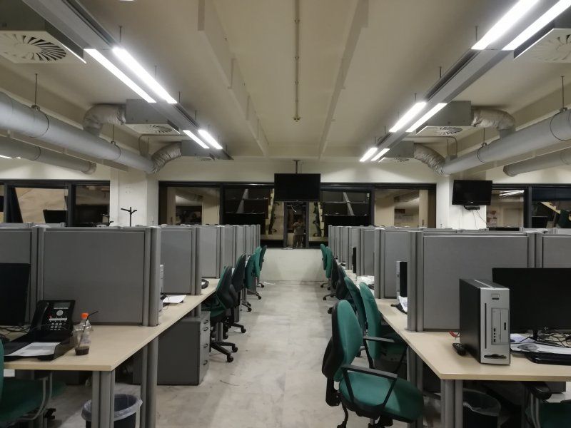 Production and installation of acoustic office-desk screens for Forthnet, Athens