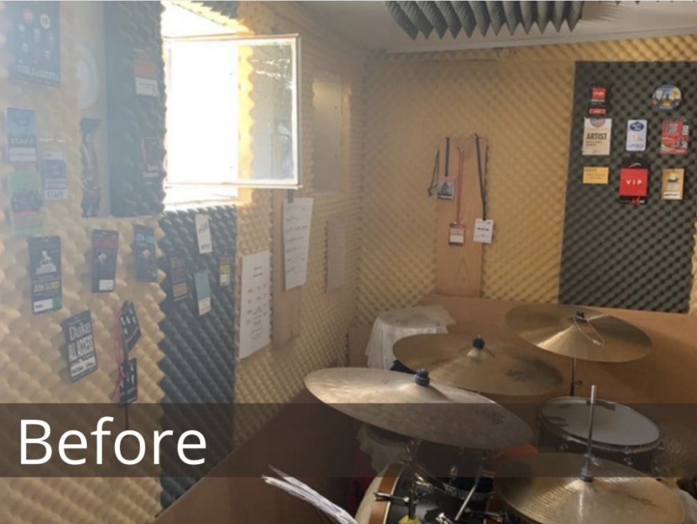 Sound insulation of a drum studio