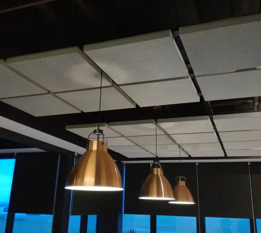 Acoustic treatment in a modern open-plan office