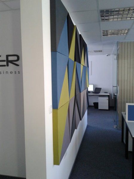 Designer acoustic panels in office