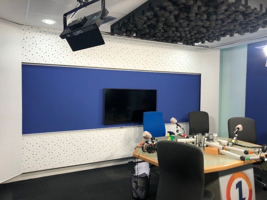 Acoustic treatment in radio studio in Tanger, Morocco