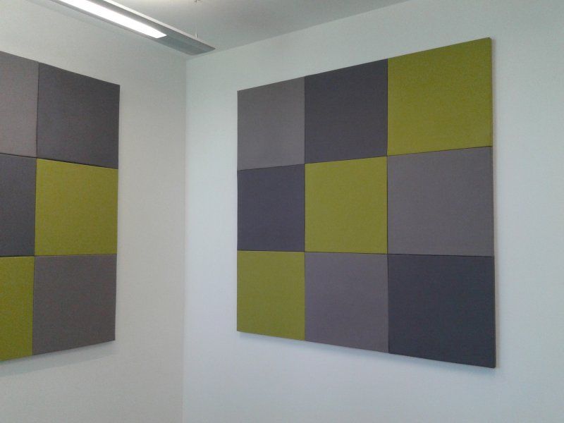 Acoustic panels in an office