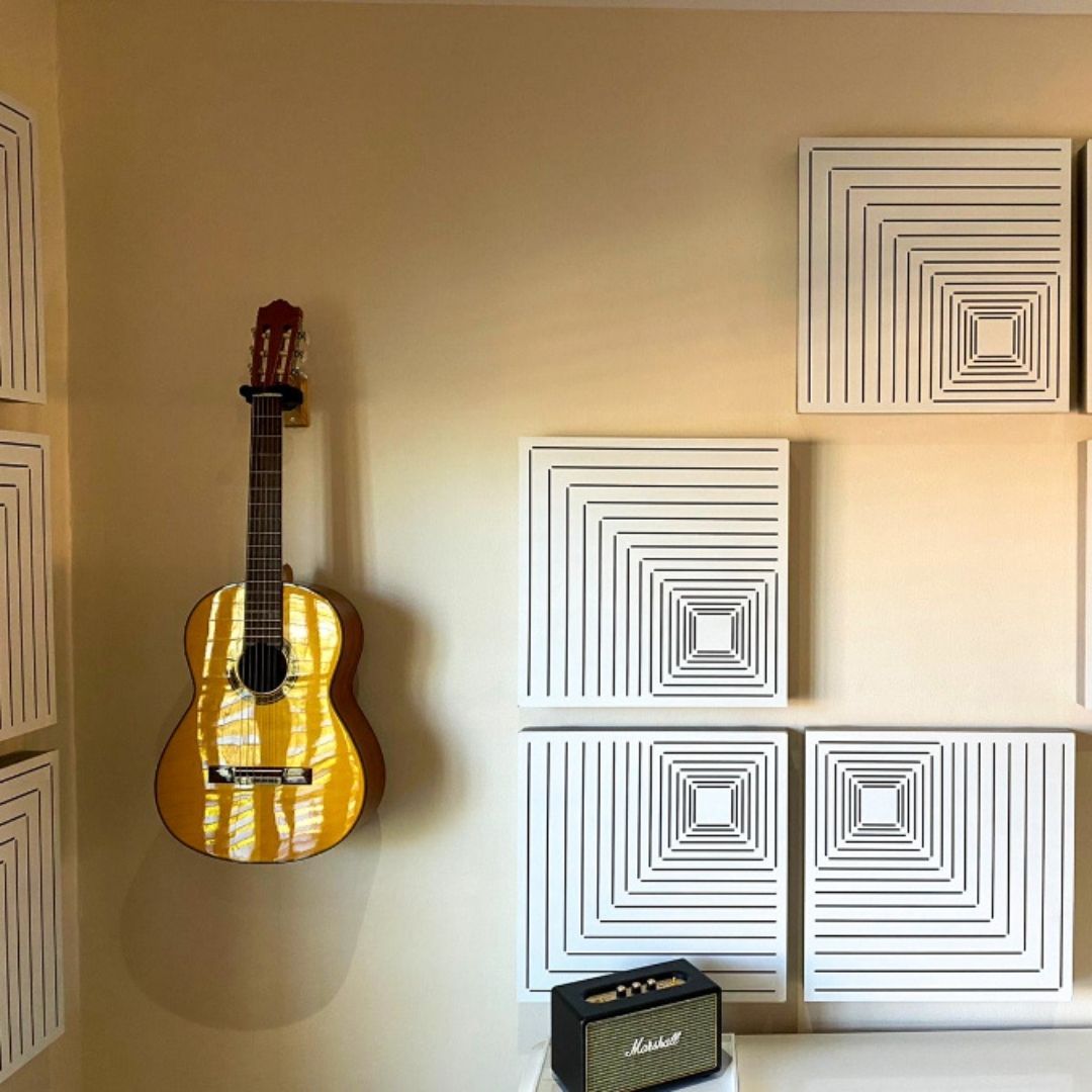 Acoustic treatment for a drum studio