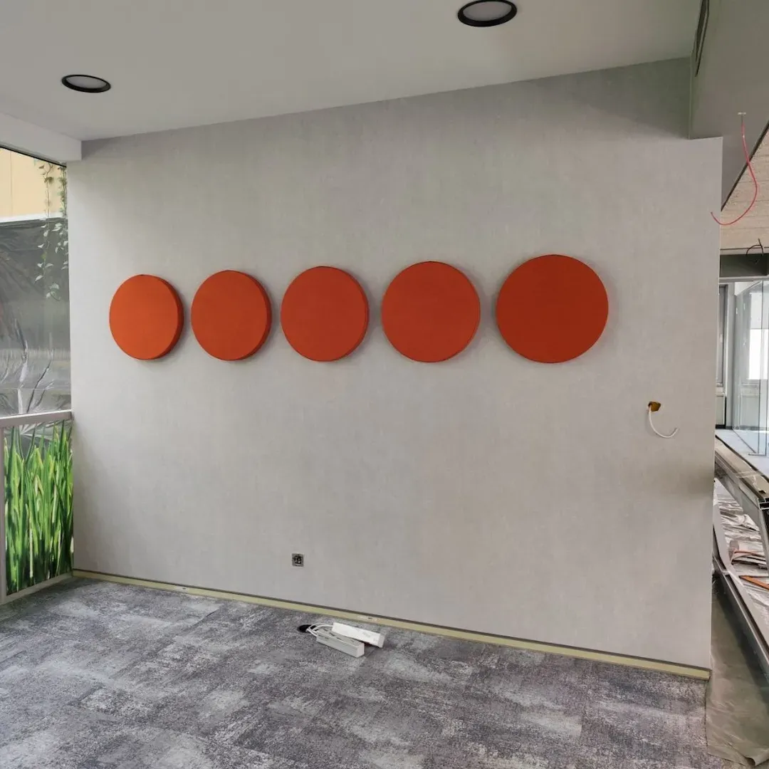 Acoustic Treatment of DSK Bank Office with Textile and Wooden Panels
