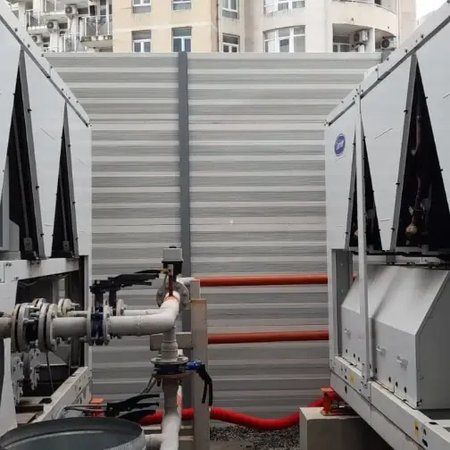Soundproofing for rooftop chillers at Alliance Palace