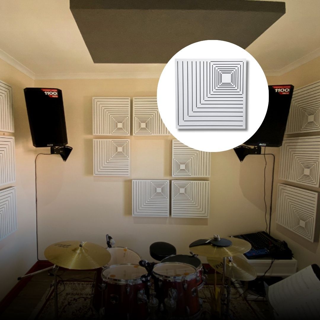 Acoustic treatment for a drum studio