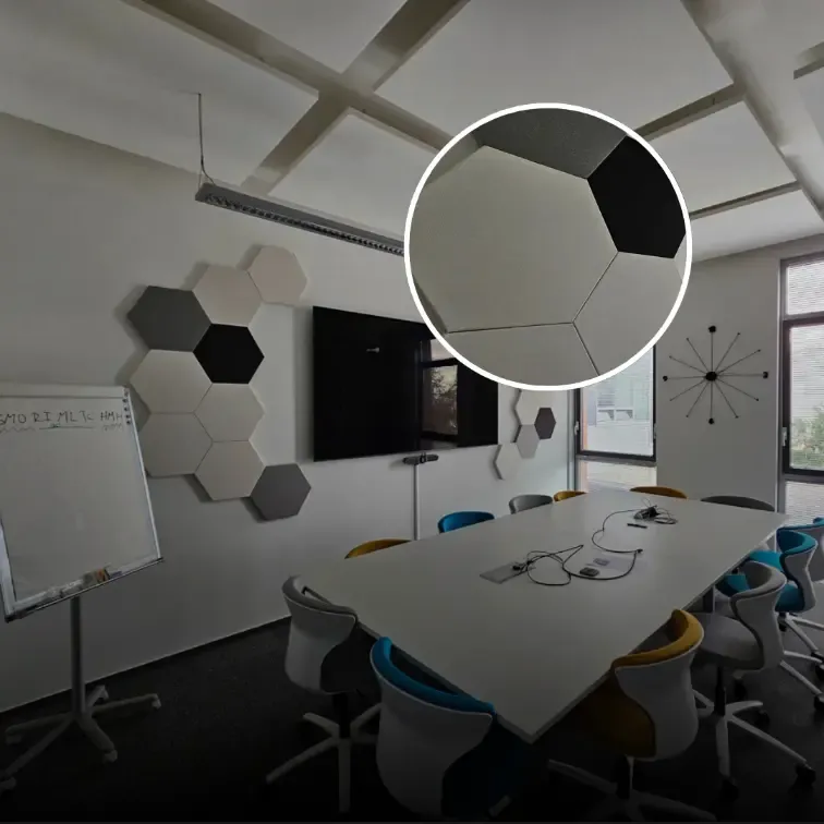 Acoustic panels for better video calls at HMH