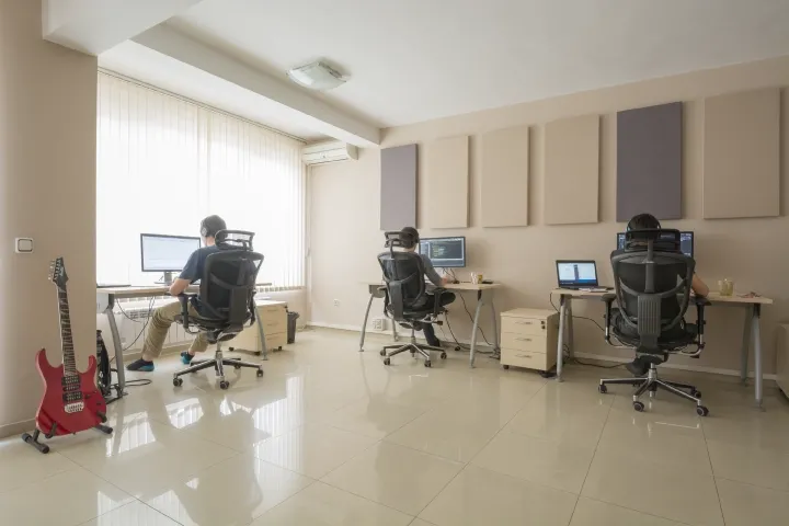Acoustic Fabric Wall Panels Installed for Documaster