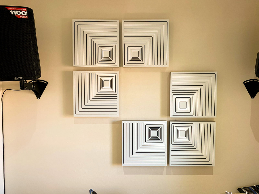 Acoustic treatment for a drum room