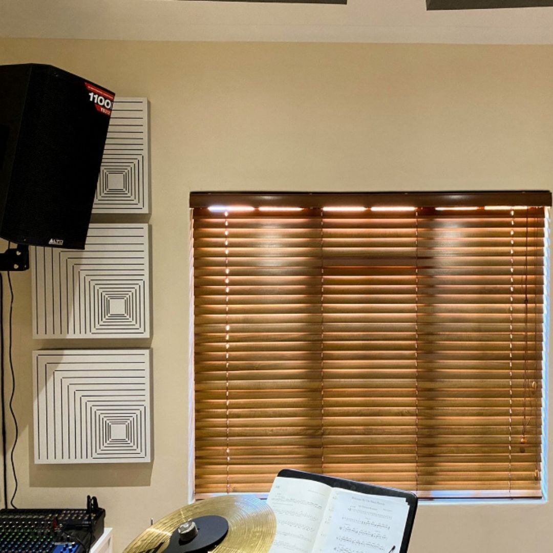 Acoustic treatment for a drum studio