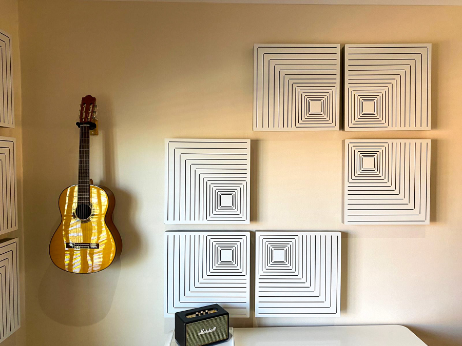 Acoustic treatment for a drum room