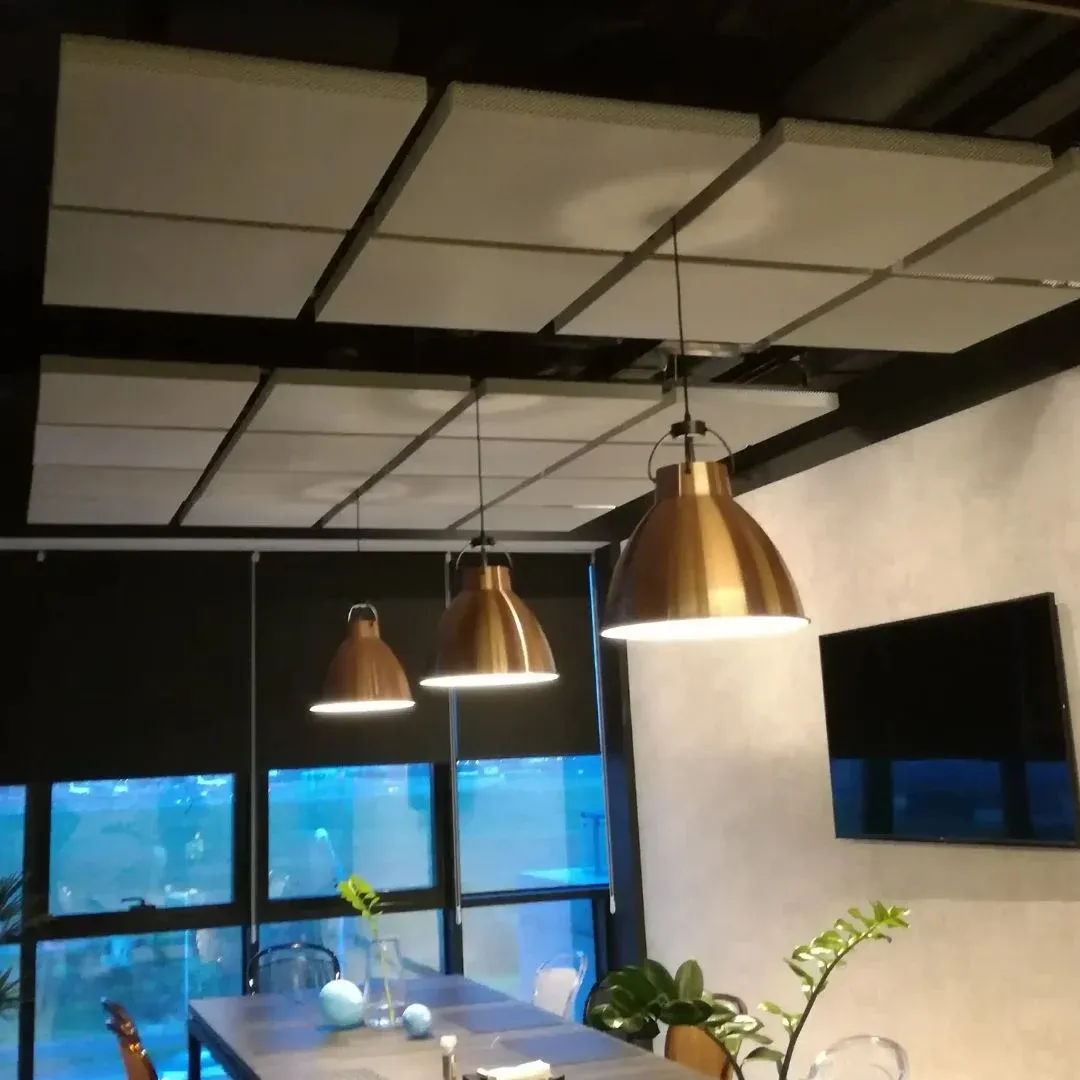 Acoustic treatment in a modern open-plan office
