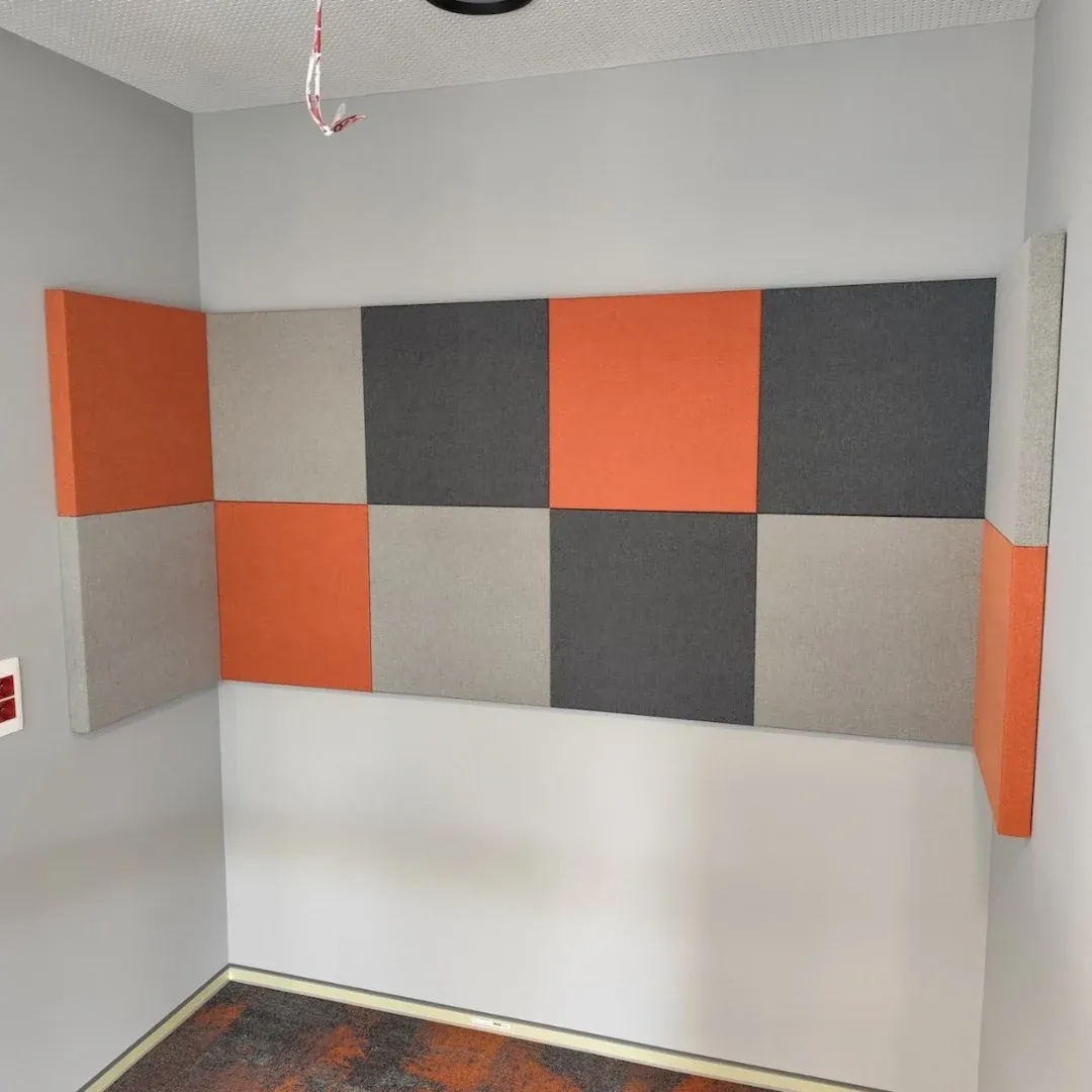 Acoustic Treatment of DSK Bank Office with Textile and Wooden Panels