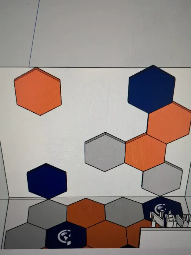 Echo reduction with logo acoustic panels for GLOBSEC